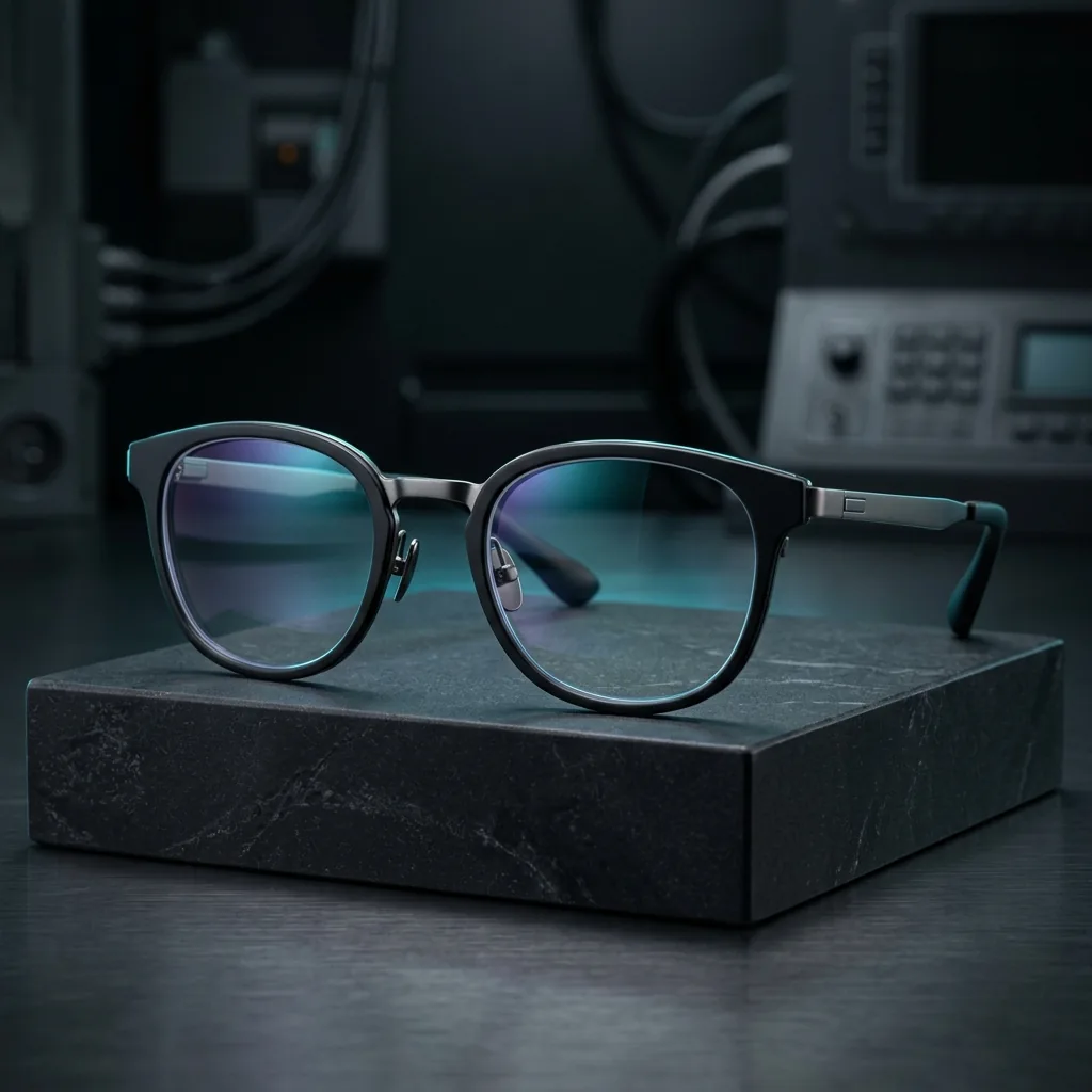 BlueLume multi-focus screen protection glasses on obsidian display